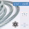 Laureola Industries 3/32" Galvanized Steel Wire Rope Aircraft Cable-250 ZAG332-GAL-250